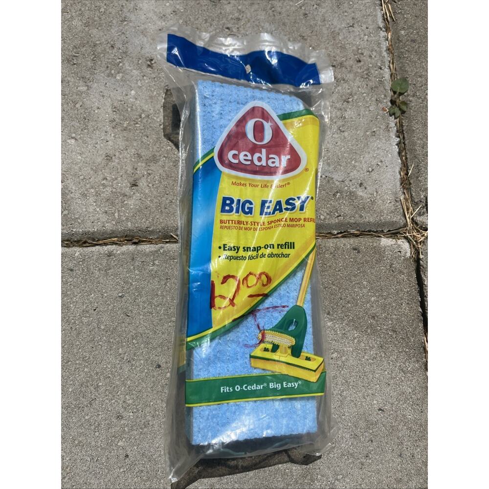 O-Cedar Big Easy Flat Sponge Mop Refill Easy Snap On Refill New In Package